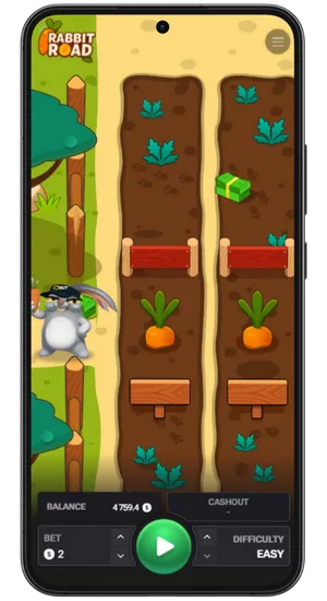 Launching Rabbit Road app on Android device